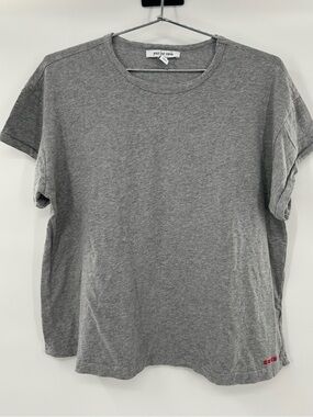 Peace Love World Gray Cotton Basic Tee Small